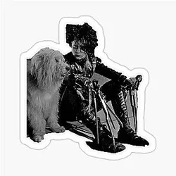 Edward Scissorhands and a dog