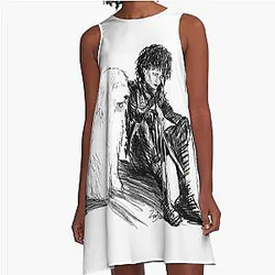 Edward Scissorhands and a dog A-line Dress