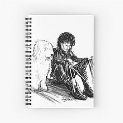 Edward Scissorhands and a dog, Spiral Notebook