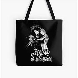 Edward Scissorhands White All Over Print Tote Bag