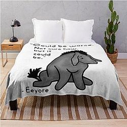 Sad Eeyore Quote Throw Blanket