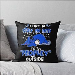 I like to stay in bed Eeyore throw pillow