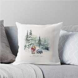 Pooh and Eeyore Winter Wonderland Throw Pillow