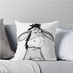 Moody Eeyore Throw Pillow