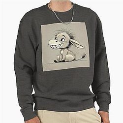 Drawing of Eeyore Cartoon Pullover Sweatshirt