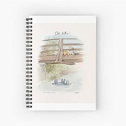 Eeyore in Water, Pooh and Friends on Bridge Spiral Notebook