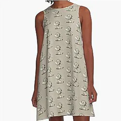 Drawing of Eeyore Cartoon A-Line Dress