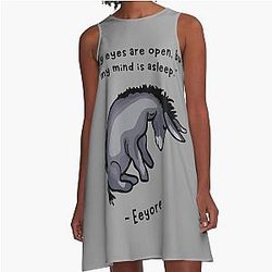 Sad Eeyore Quote A Line Dress