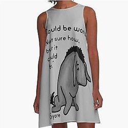 Eeyore Quote A-Line Dress