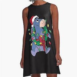 Eeyore Christmas A-Line Dress