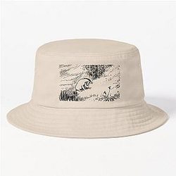 Winnie the Pooh Eeyore Black and White Bucket Hat Classic Illustration.