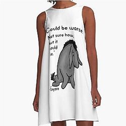 Eeyore Quote A-Line Dress