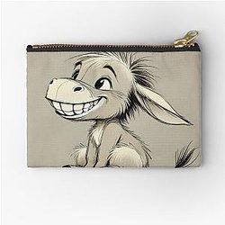 Drawing of Happy Cartoon Zipper Pouch