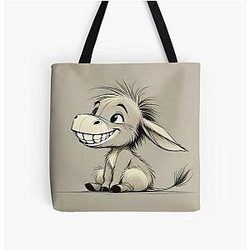 Drawing of Eeyore Cartoon Smile Tote Bag