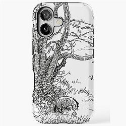 Eeyore looking at his reflection, Classic Winnie the Pooh, Black and White iPhone Tough Case