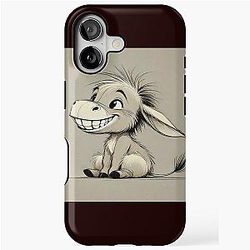 Drawing of Happy Eeyore Cartoon iPhone Tough Case