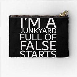 Elliot Smith t-shirt: I'm a junkyard full of false starts Zipper Pouch
