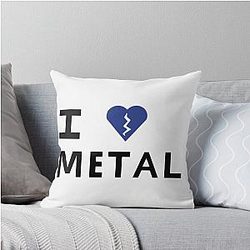 I love Metal Elliot Smith White T-shirt Throw Pillow