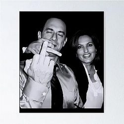 Elliot Stabler and Olivia Benson Actors Giving the Middle Finger Meme Poster