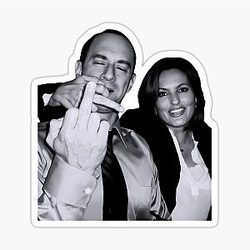 Elliot Stabler and Olivia Benson Actors Giving Middle Finger Meme Sticker