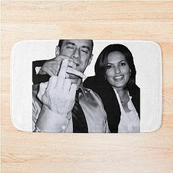 Elliot Stabler and Olivia Benson Actors Giving the Middle Finger Meme Bath Mat