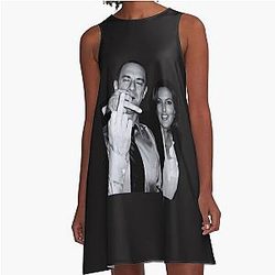 Elliot Stabler and Olivia Benson Actors Giving the Middle Finger Meme A-Line Dress