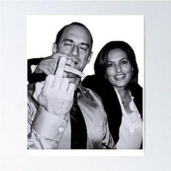 Elliot Stabler and Olivia Benson Actors Giving The Middle Finger Meme Poster