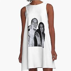 Elliot Stabler and Olivia Benson Actors Giving the Middle Finger Meme A-Line Dress