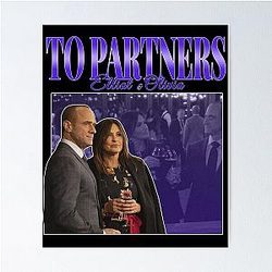 To Partners Bensler Olivia Benson Elliot Stabler 90s Inspired Vintage Classic Poster
