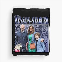 Team Benson Stabler Olivia Benson Elliot Stabler 90s Vintage Homage Duvet Cover