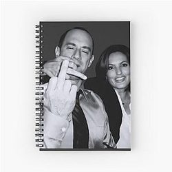 Elliot Stabler and Olivia Benson Actors Giving the Middle Finger Meme Notebook