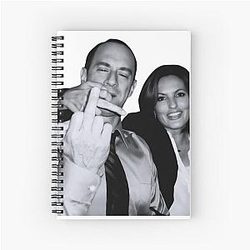 Elliot Stabler and Olivia Benson Actors Giving The Middle Finger Spiral Notebook