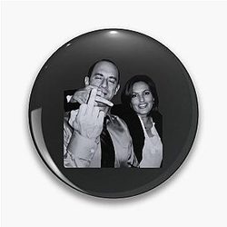 Elliot Stabler And Olivia Benson Actors Giving The Middle Finger Meme Pin