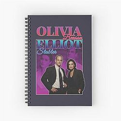 Vintage Retro 90s Inspired Olivia Benson and Elliot Stabler Homage Spiral Notebook