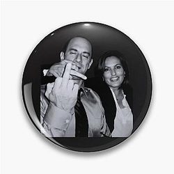 Elliot Stabler and Olivia Benson Actors Giving the Middle Finger Meme Pin