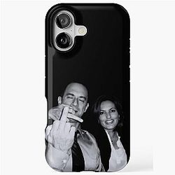 Elliot Stabler and Olivia Benson Actors giving the middle finger meme iPhone Tough Case