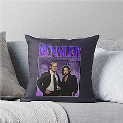 Green Olivia Benson Elliot Stabler 90s Inspired Homage Throw Pillow