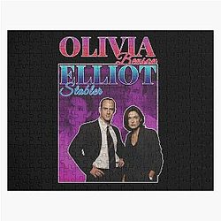 Olivia Benson, Elliot Stabler 90s Inspired Vintage Homage Jigsaw Puzzle