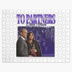 To Partners Olivia Benson Elliot Stabler 90s Inspired Vintage Homage Jigsaw Puzzle