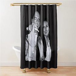 Elliot Stabler And Olivia Benson Actors Giving The Middle Finger Meme Shower Curtain