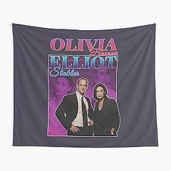 Vintage Olivia Benson and Elliot Stabler 90s Inspired Homage Tapestry