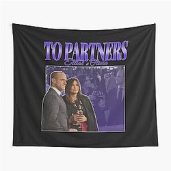 To Olivia Benson and Elliot Stabler 90s Inspired Vintage Homage Classic Tapestry