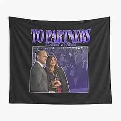 To Partners Olivia Benson Elliot Stabler 90s Inspired Vintage Homage Tapestry