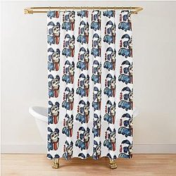 Ellow Worm Labyrinth Shower Curtain