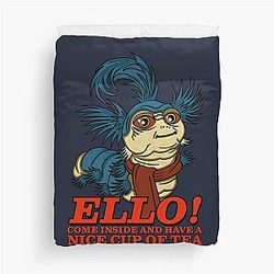 Ello Worm Come Inside and Have a Nice Cup of Tea Duvet Cover