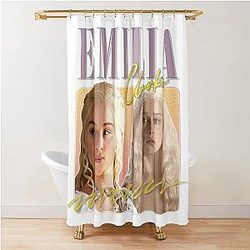 Emilia Clarke Retro Aesthetic Fan Design Shower Curtain