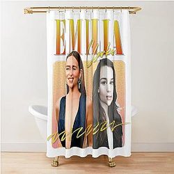 Emilia Clarke Retro Aesthetic Fan Design Shower Curtain