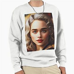 Blue Emilia Clarke Beautiful Actress Pullover Sweatshirt