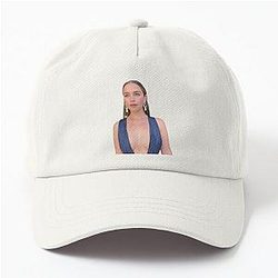 Emilia Clarke Split Blue Dress Dad Hat