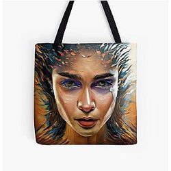 Emilia Clarke Over Print Tote Bag
